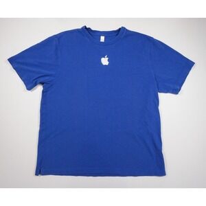 Apple Shirt Mens XLarge Blue Computer Technology Tee Store Employee Embroidered